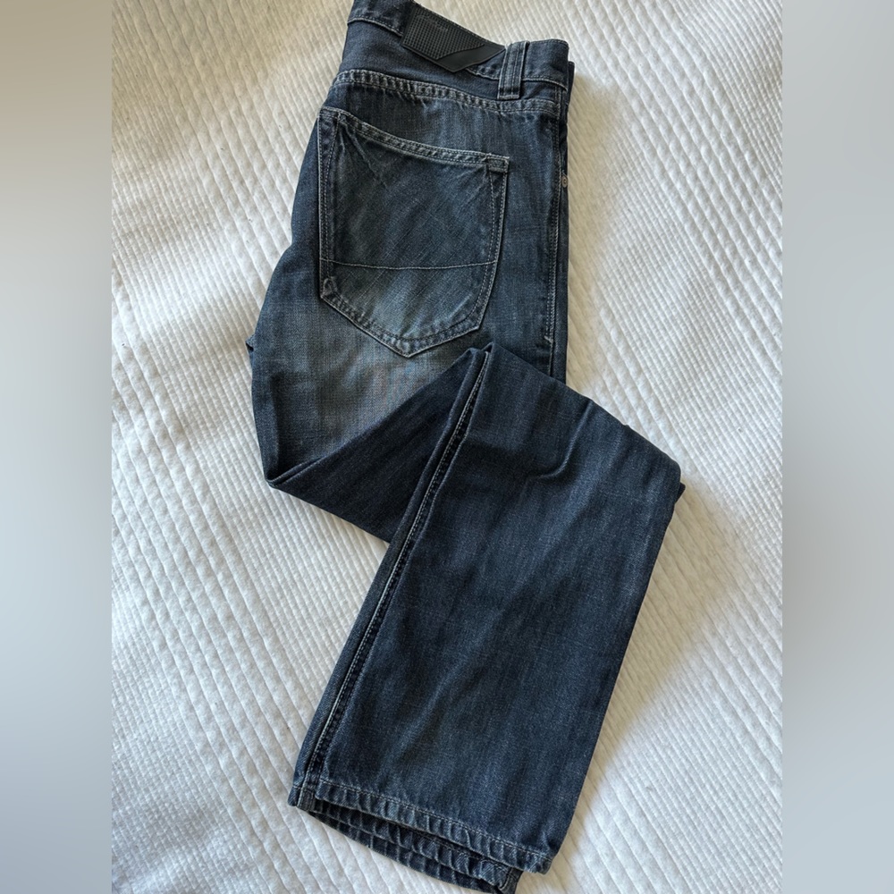 A Stars Dark Denim Distressed Jeans (Size 32)